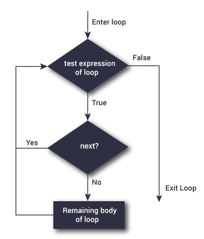 Flowchart of next in R programming